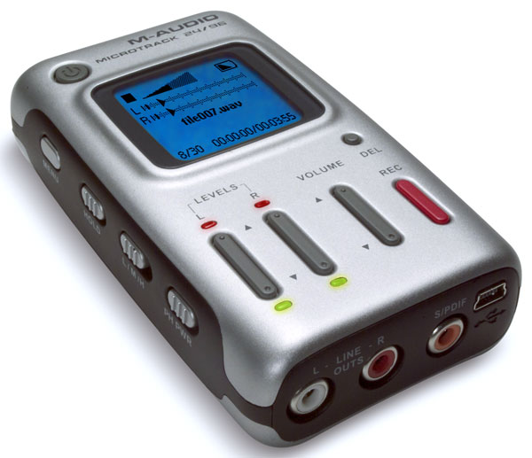 M-AUDIO MICROTRACK 24/96 st&eacute;r&eacute;o avec alimentation batterie interne
