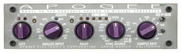 APOGEE AD-500 Analog Digital Converter Front Panel