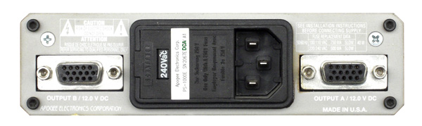 APOGEE PS-1000 Power Supply Rear Panel