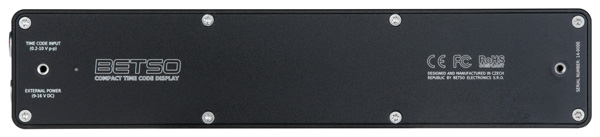 BETSO TCD-1 Compact Self-powered Timecode Display Bottom Panel