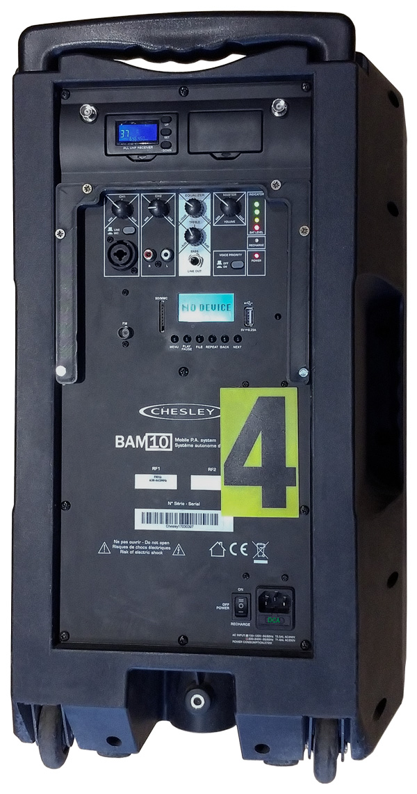 CHESLEY BAM 10 135W DC Power Rear Panel
