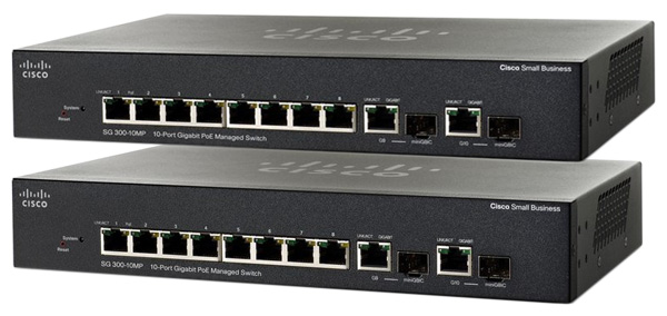 CISCO SG300-10 double commutateurs 2x10 ports