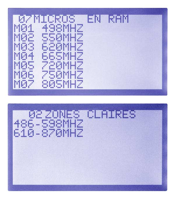 DC AUDIOVISUEL A.I.R analyseur d'interférences radio Status des micros HF et calcul des zones claires