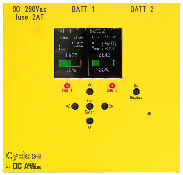 Panneau de contrôle DC AUDIOVISUEL CYCLOPE chargeur universel