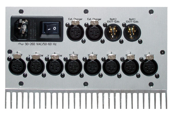 Face arrière DC AUDIOVISUEL PMI station d'alimentation