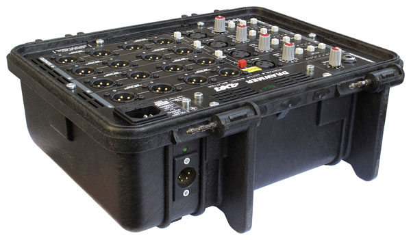 DRAWMER KICKBOX 4x4 Splitter Removable Lid and 12 V XLR4 Plug with Led