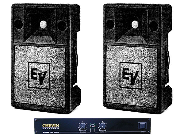 ELECTRO-VOICE 2xS-200 + CHEVIN A500 2x100W Amplifier