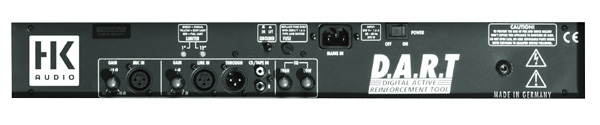 HK AUDIO D.A.R.T 250W+60W AC Power Rear Panel