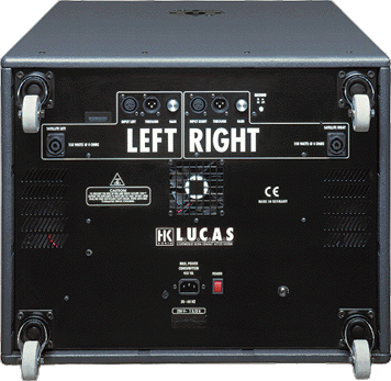 Face arrière unité centrale HK AUDIO L.U.C.A.S 600W secteur avec connectique et alimentation