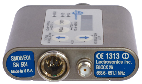 LECTROSONICS SMDB Transmitter + Lavalier Top Panel