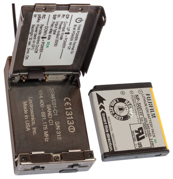 Batterie Li-Ion Interne LECTROSONICS SSM émetteur + cravate