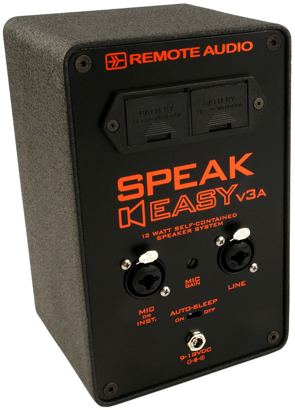 Face arrière REMOTE AUDIO SPEAKEASY v3a 12W sur piles
