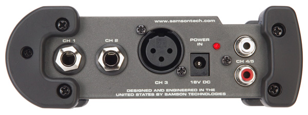 SAMSON S.MIX 5-Channel Stereo Mixer Rear Panel