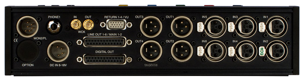 SONOSAX SX-ES64 Desk Mixer 6 Inputs 4 A/D Outputs Rear Panel