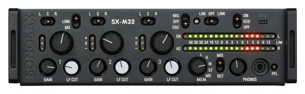 SONOSAX SX-M32 Stereo Field Mixer Front Panel