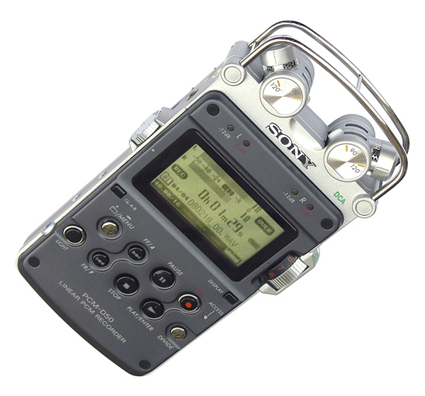 SONY PCM-D50 Stereo Built-In Microphones Microphones in AB Setup
