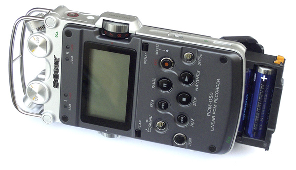 SONY PCM-D50 Stereo Built-In Microphones Battery / Cell Drawer