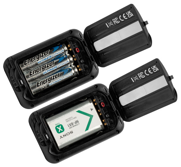 SOUND DEVICES A20-Mini Digital Transmitter Battery Compartment with 3 AAA Cells or SONY NP-BX1 Li-Ion Battery
