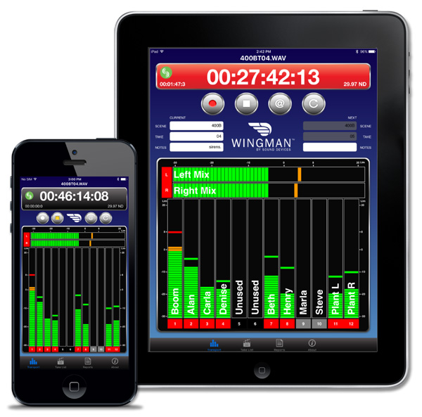 Sound Devices Wingman App for iOS