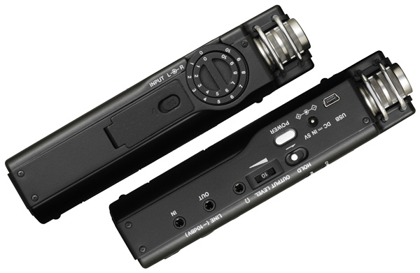 TASCAM DR-100 Stereo Built-In Microphones Right and Left Panels