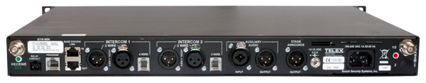 Face arrière TELEX BTR-80N base intercom bicanal UHF