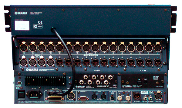 YAMAHA DM1000 V2 Digital Desk Mixer 16 Inputs Rear Panel
