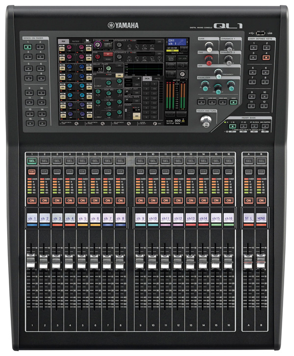 Face supérieure YAMAHA QL1 console numérique