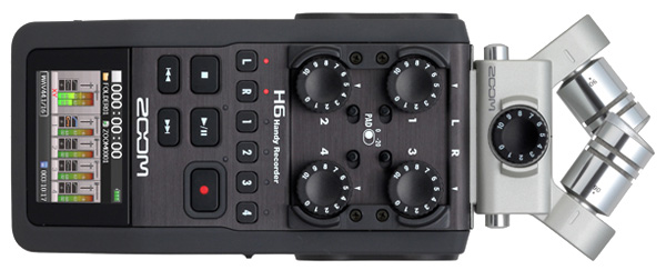 ZOOM H6 6-Track Built-In Microphones Top Panel