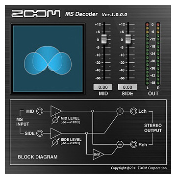 ZOOM H6 6-Track Built-In Microphones MS Decoder Plugin